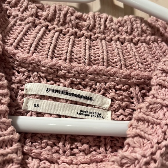 Anthropologie Pink Cream Ombre Mock Neck Knit Sweater - Picture 4 of 6